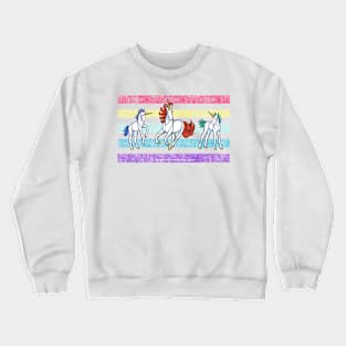 Rainbow Unicorn Trio — Dancing Uniquorns Illustration series Crewneck Sweatshirt